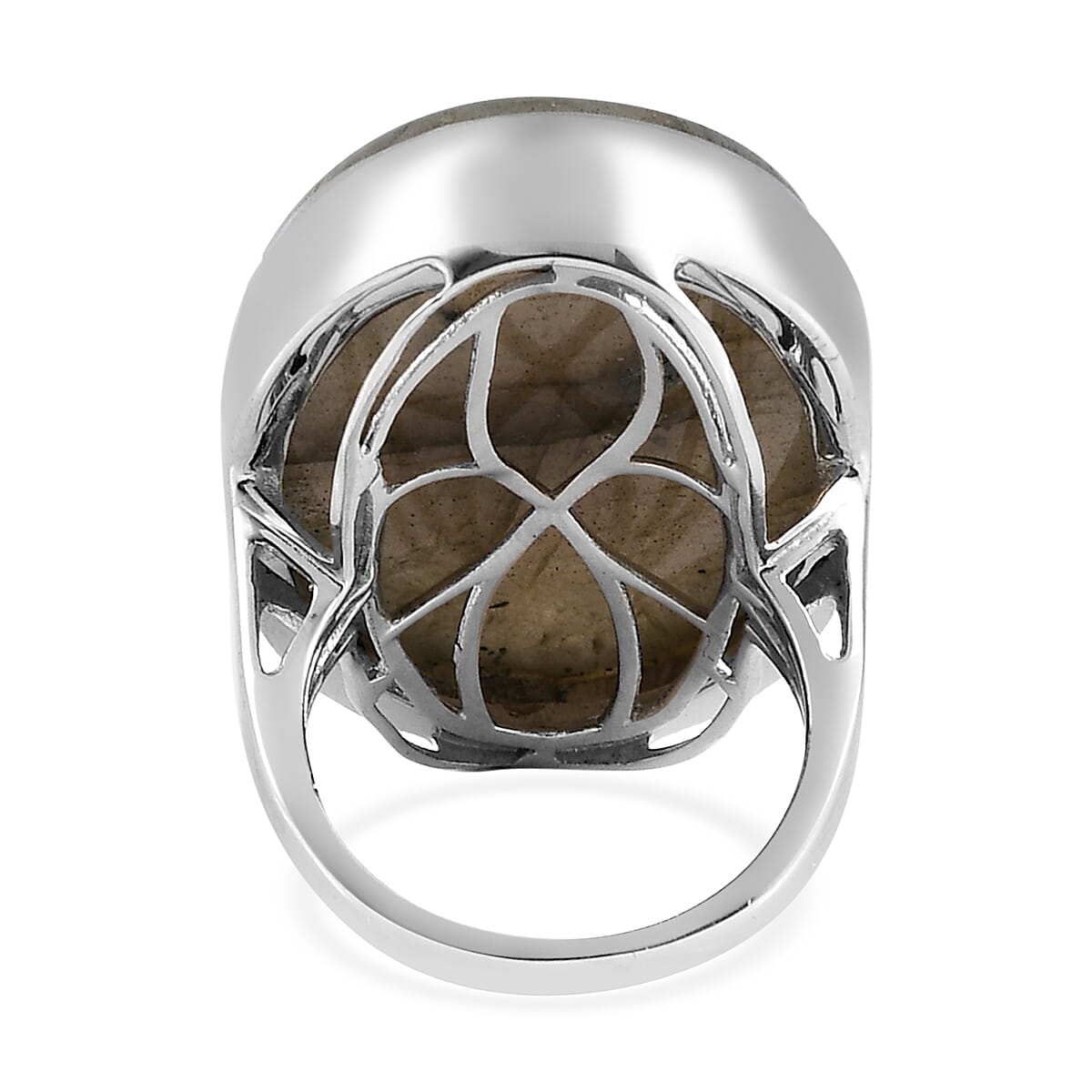 Malagasy Labradorite Solitaire Ring in Platinum Over Sterling Silver (Size 7.0) 34.65 ctw image number 4