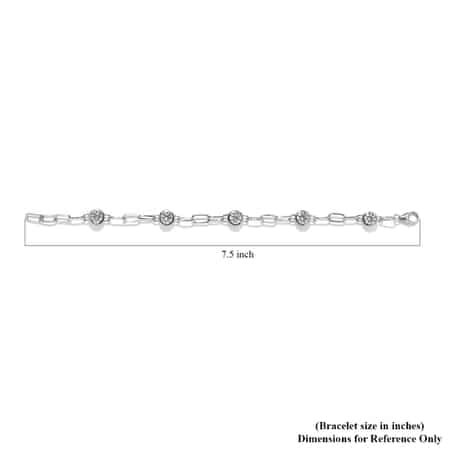 Moissanite Paper Clip Chain Bracelet in Platinum Over Sterling Silver (7.25 In) 3.75 ctw image number 4