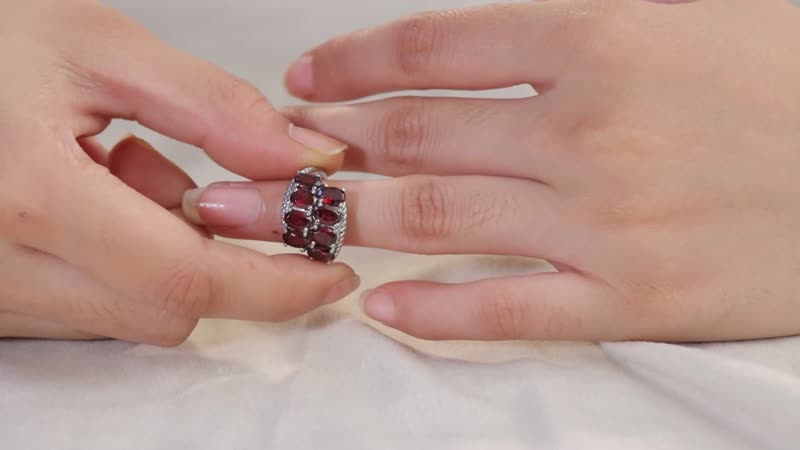 Amethyst Bypass Ring in Stainless Steel (Size 10.0) 3.85 ctw