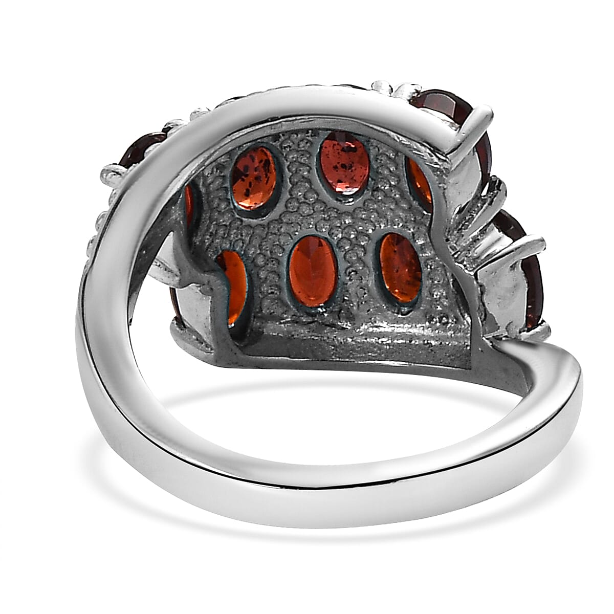 Mozambique Garnet Bypass Ring in Stainless Steel (Size 8.0) 4.15 ctw image number 4