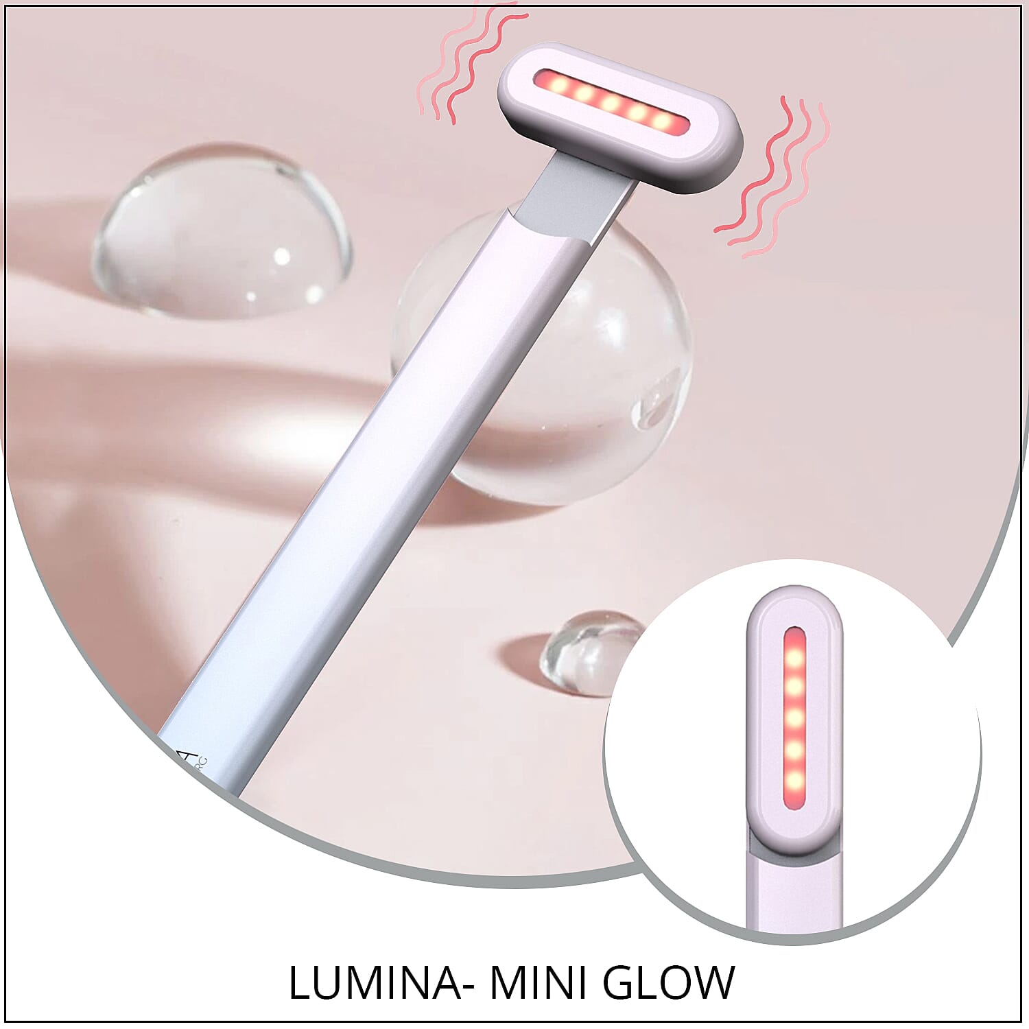 Lumina Mini Glow with Red Light, Microcurrent, Heat & Ultrasonic Massage Therapy 