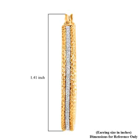 14K Yellow Gold Over Sterling Silver Diamond Cut Hoop Earrings 3.70 Grams image number 4