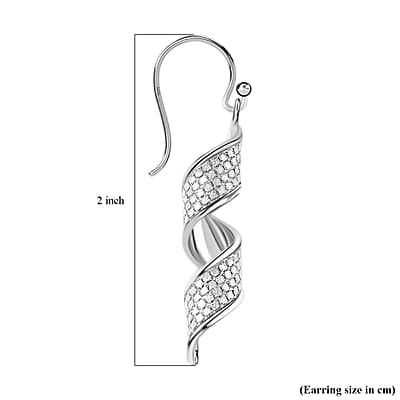 Sterling Silver Glitter Sandblast Spiral Earrings 3.20 Grams