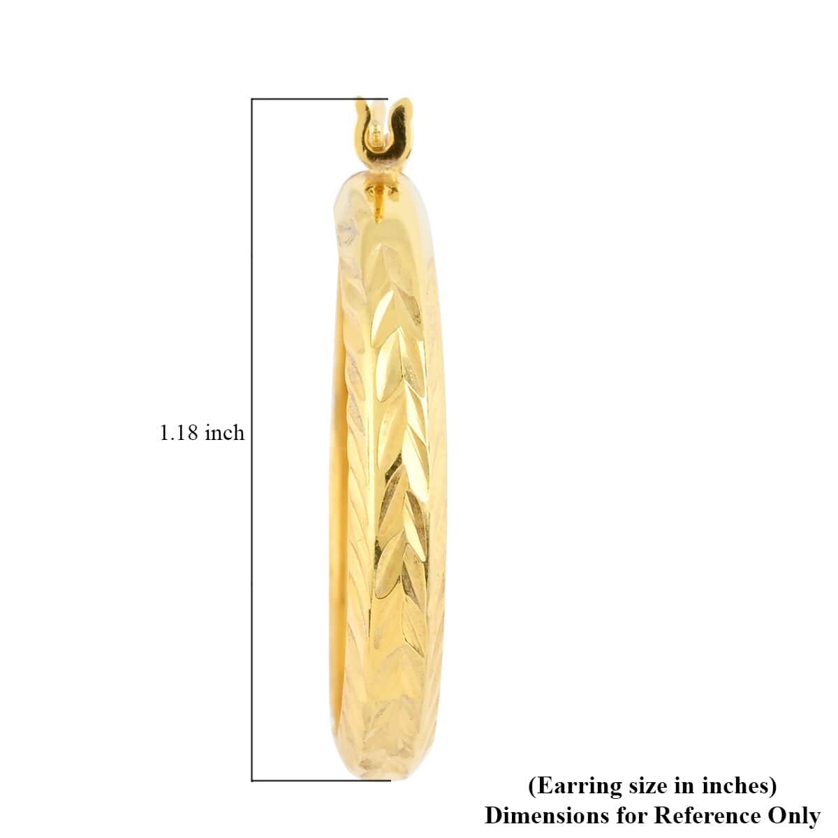 14K Yellow Gold Over Sterling Silver Pebble Cut Hoop Earrings 2.10 Grams image number 4