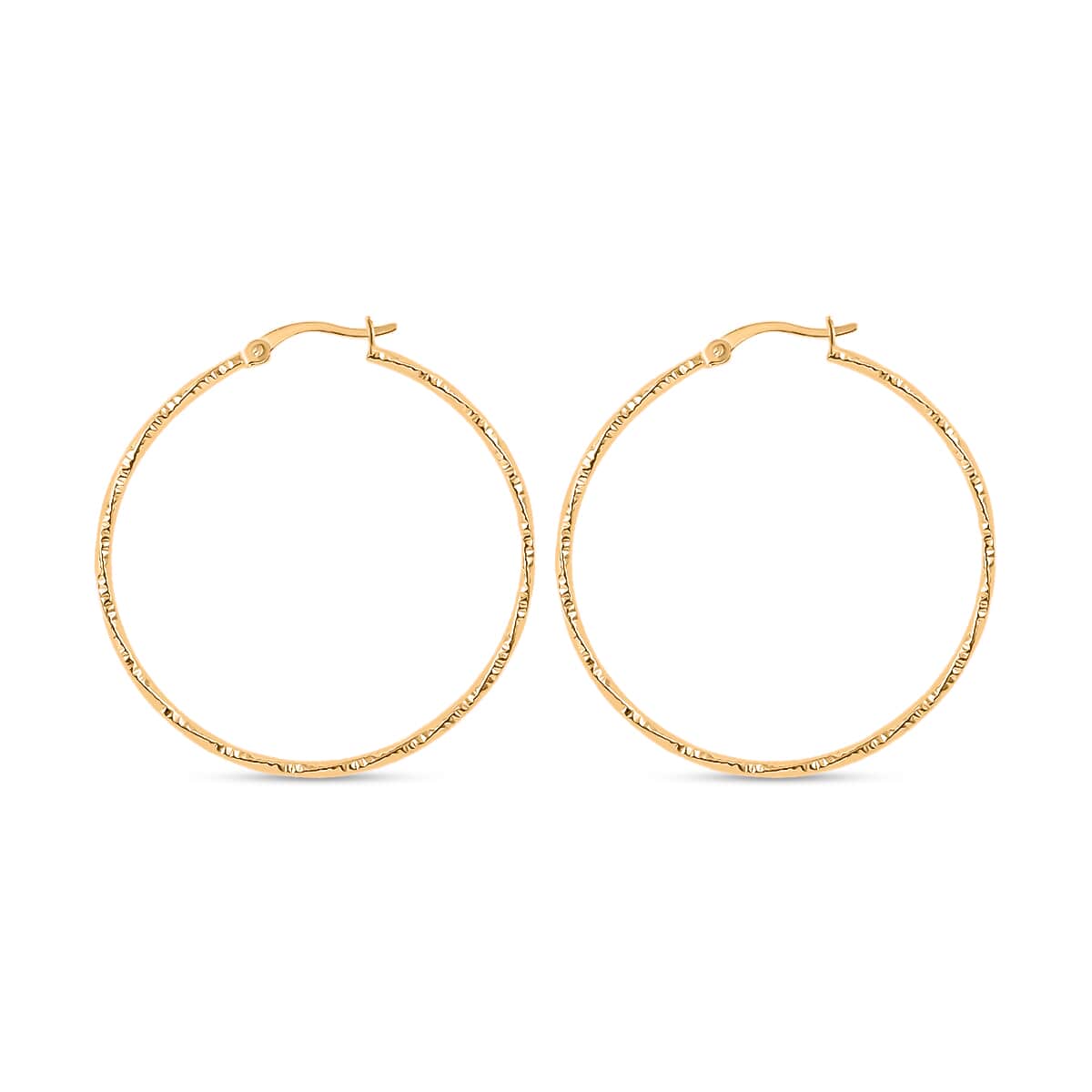 Diamond-cut Twisted Hoop Earrings in 14K Yellow Gold Over Sterling Silver 2.50 Grams image number 2