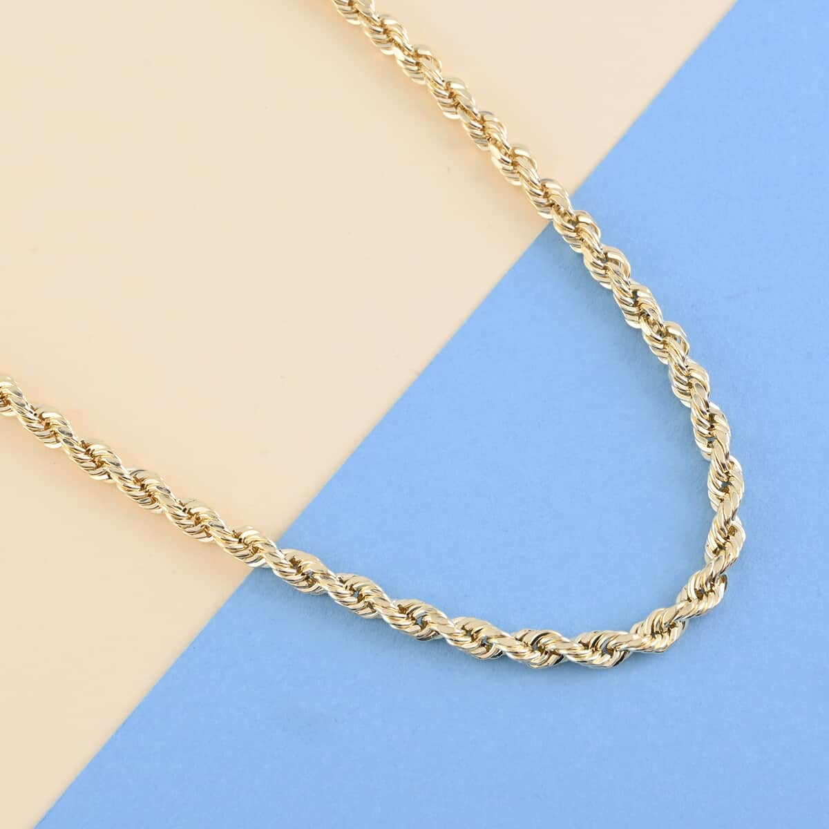 Italian 10K Yellow Gold 3.5mm Rope Necklace 26 Inches 7.60 Grams image number 1