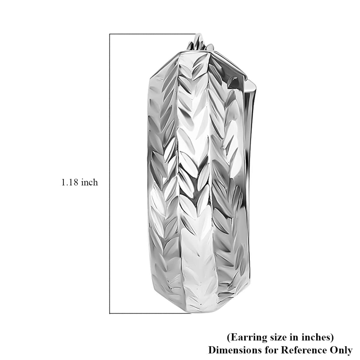 Sterling Silver Chevron Hoop Earrings 4 Grams image number 4