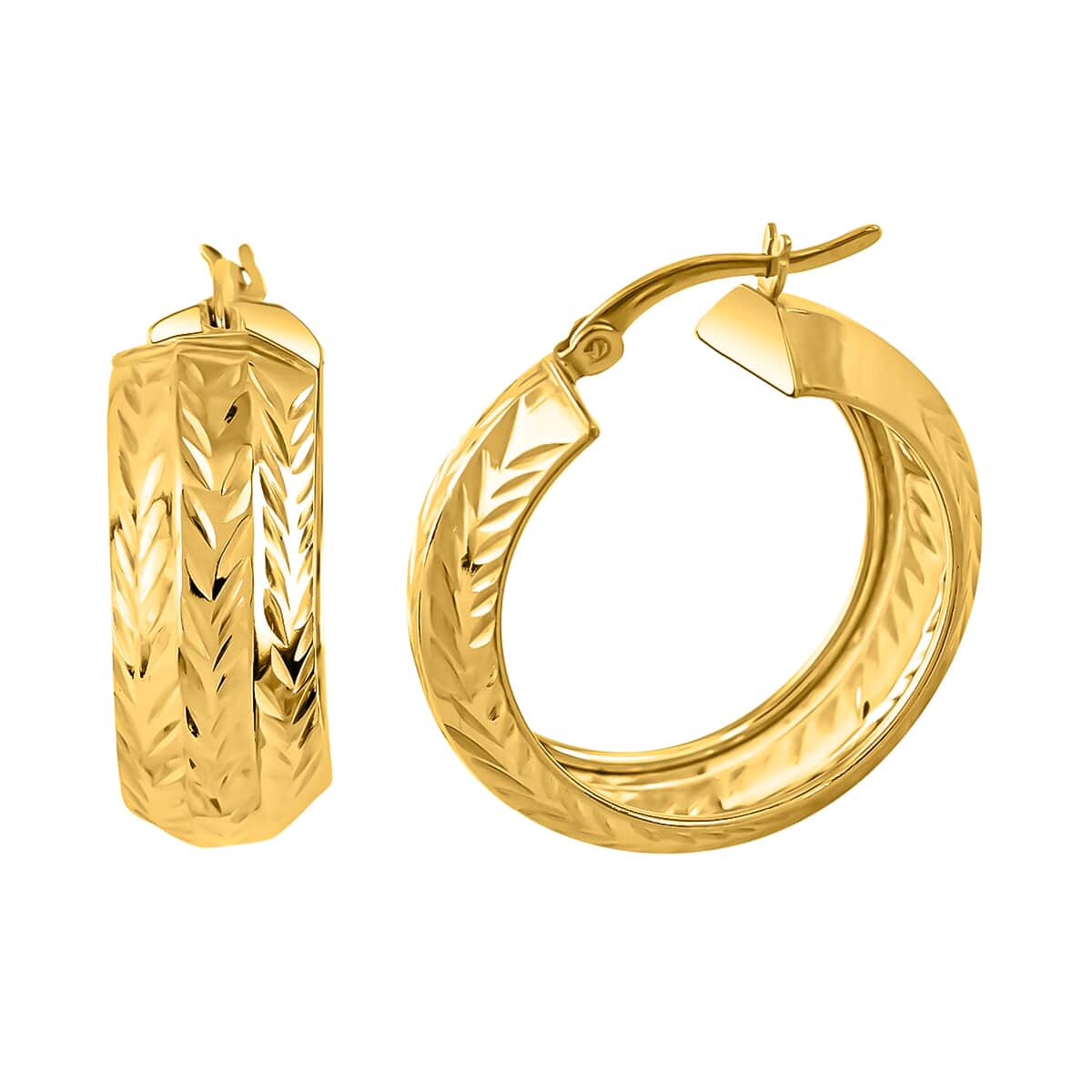 Chevron Textured 14k Solid Gold hotsell Hoops