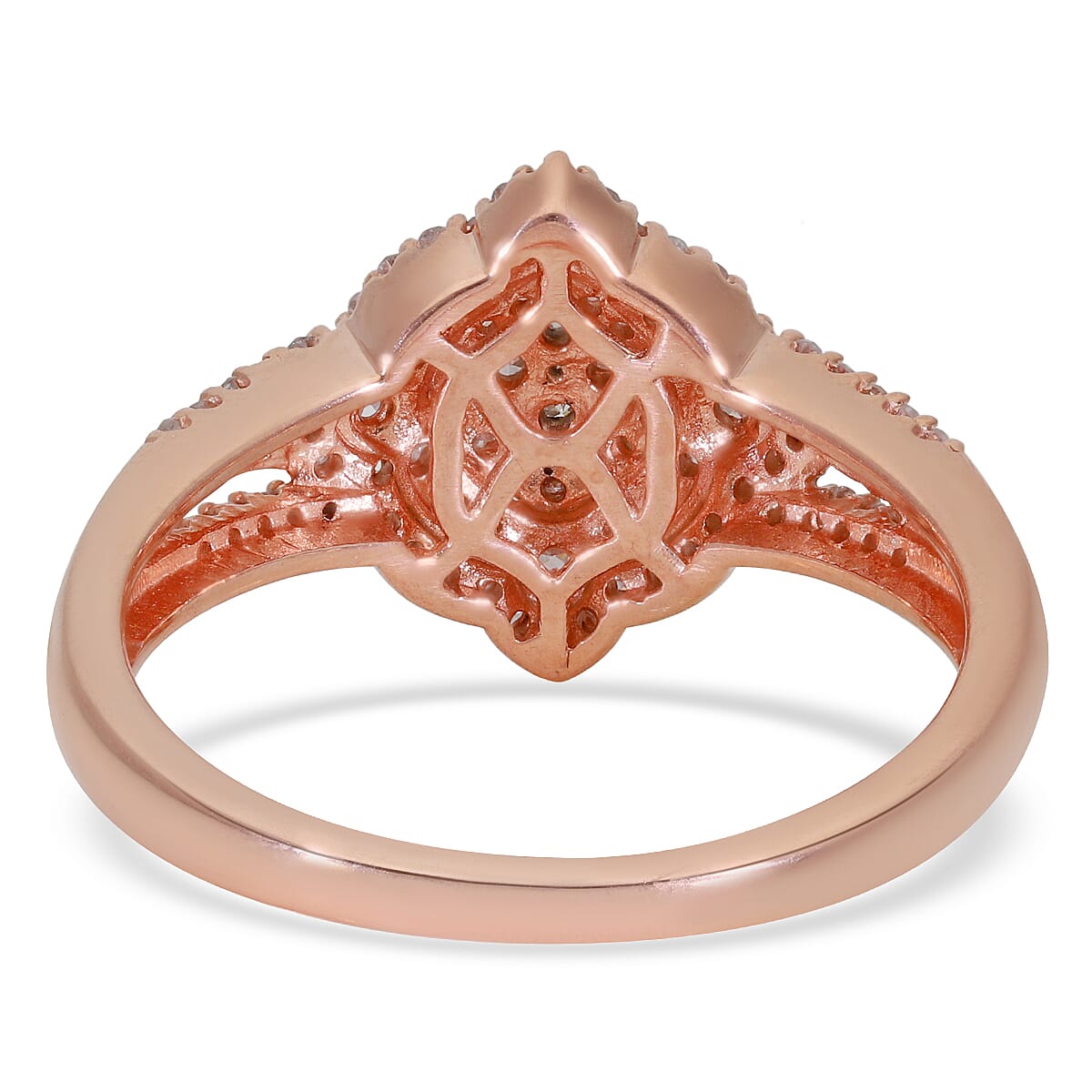 Natural Pink Diamond I3 Ring in Vermeil Rose Gold Over Sterling Silver (Size 10.0) 0.50 ctw