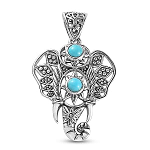 Sleeping Beauty Turquoise 0.10 ctw Pendant without Chain in Sterling Silver