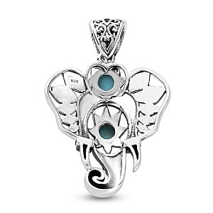 Sleeping Beauty Turquoise 0.10 ctw Pendant without Chain in Sterling Silver