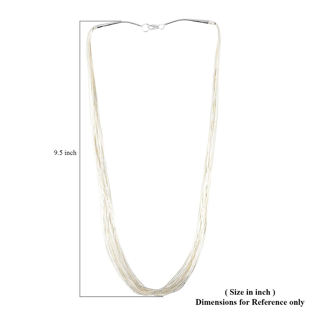 Santa Fe Style Sterling Silver Multi Strand Layered Liquid Silver Necklace 24 Inches 23.90 Grams image number 3