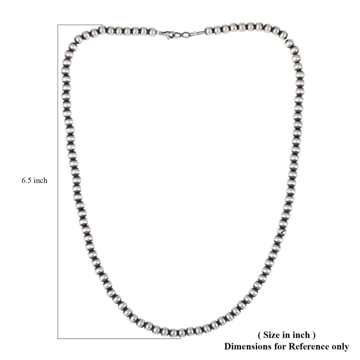 MADE IN AMERICA Santa Fe Style Sterling Silver Navajo Pearl Beaded Necklace 20 Inches 12.80 Grams image number 4