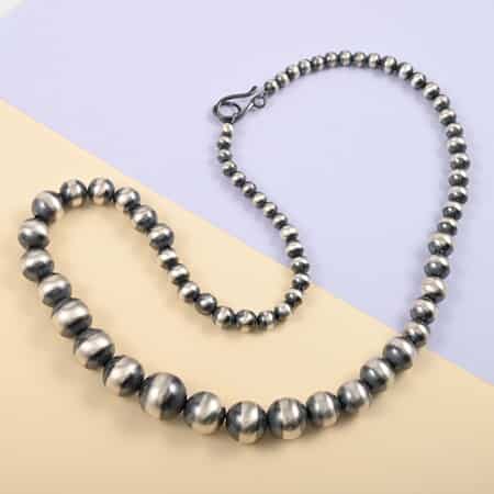 MADE IN AMERICA SANTA FE Style Sterling Silver Navajo Pearl 16mm Beaded Necklace (24 Inches) image number 1