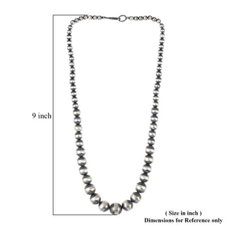 MADE IN AMERICA SANTA FE Style Sterling Silver Navajo Pearl 16mm Beaded Necklace (24 Inches) image number 4