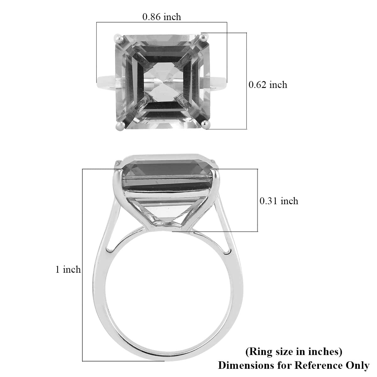 Peacock Quartz Solitaire Ring in Platinum Over Sterling Silver (Size 8.0) 12.40 ctw image number 5
