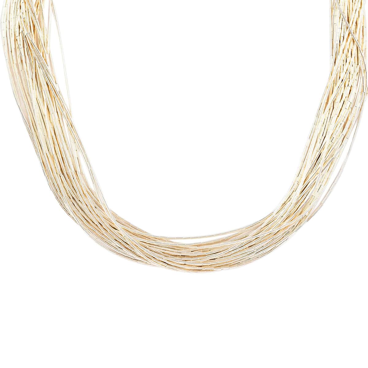 SANTA FE Style Sterling Silver Multi Strand Layered Liquid Silver Necklace 30 Inches 46.10 Grams image number 0