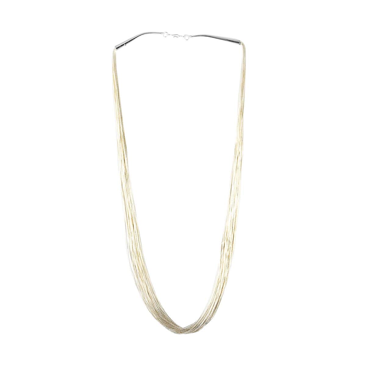 SANTA FE Style Sterling Silver Multi Strand Layered Liquid Silver Necklace 30 Inches 46.10 Grams image number 3