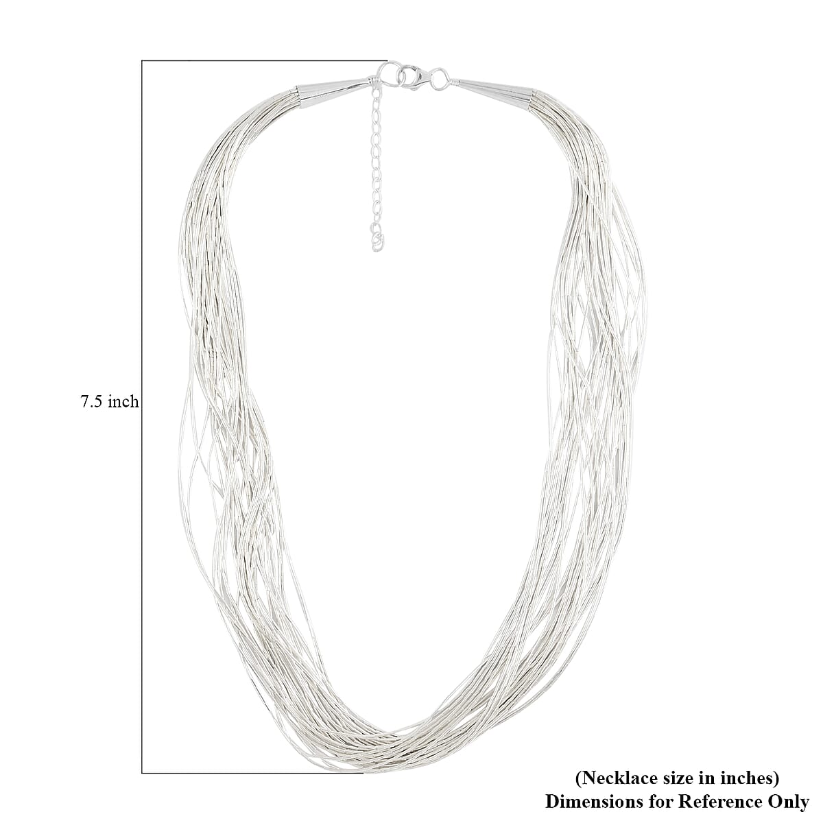 Santa Fe Style Sterling Silver Multi Strand Layered Liquid Silver Necklace (18 Inches) (28.30 g) image number 4