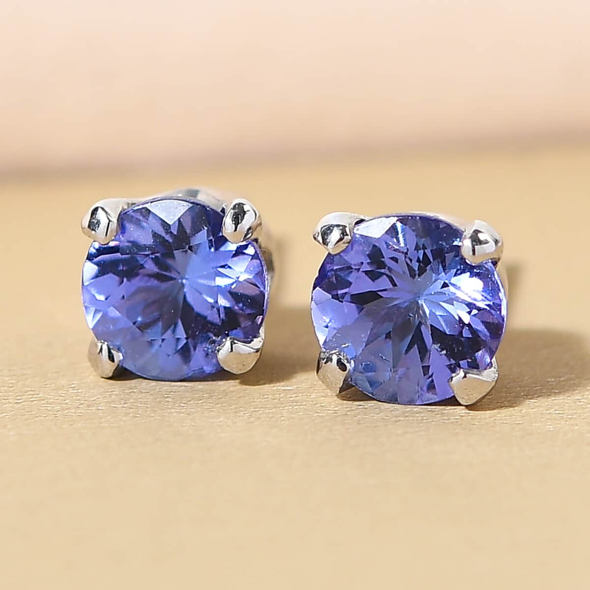 Tanzanite Stud Earrings in Platinum Over Sterling Silver 1.65 ctw image number 3