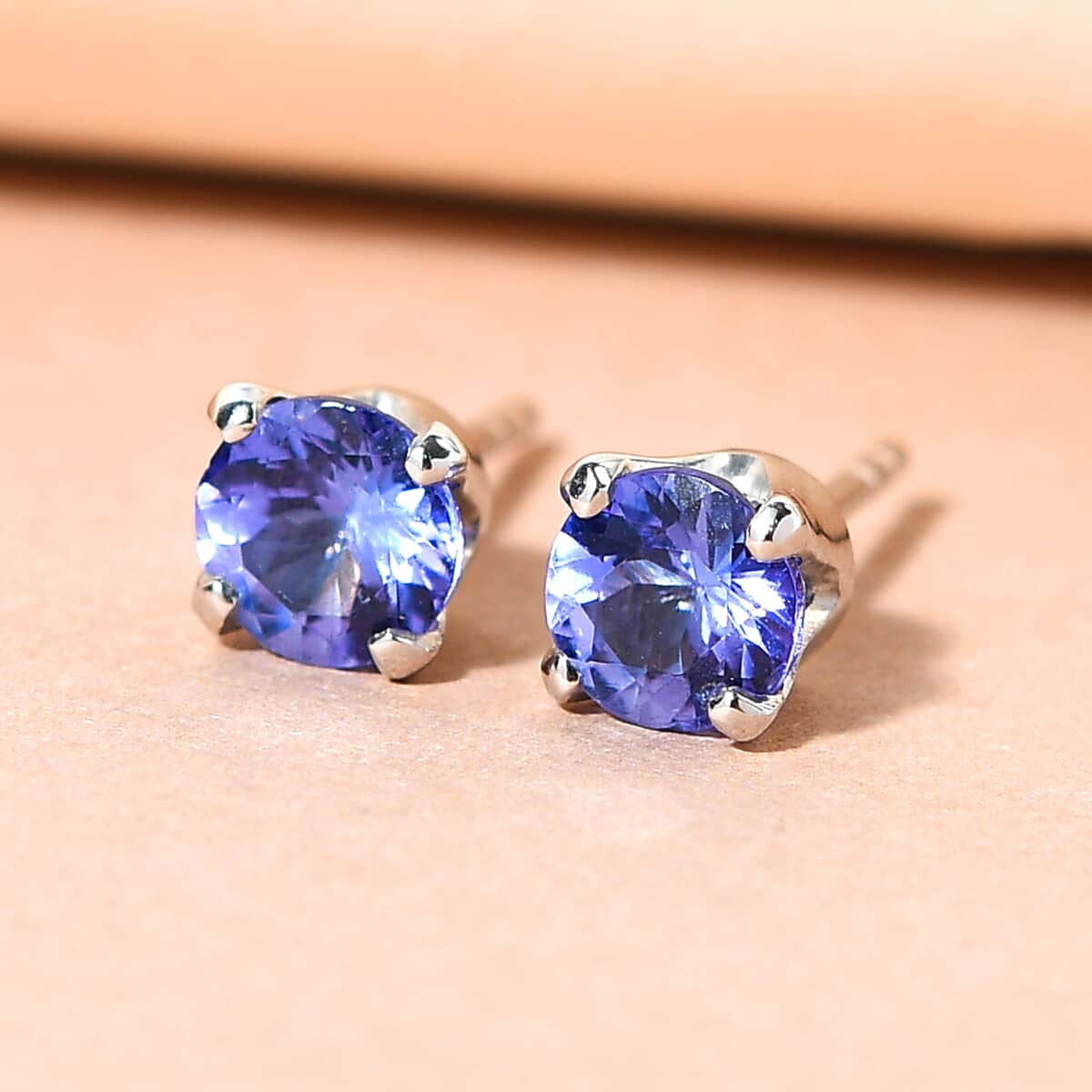 Tanzanite Stud Earrings in Platinum Over Sterling Silver 1.65 ctw image number 4