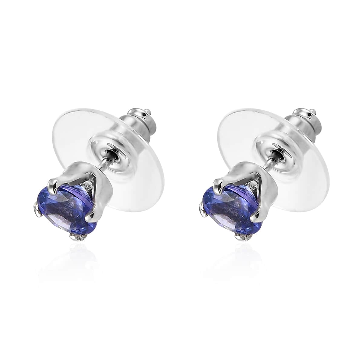 Tanzanite Stud Earrings in Platinum Over Sterling Silver 1.65 ctw image number 5