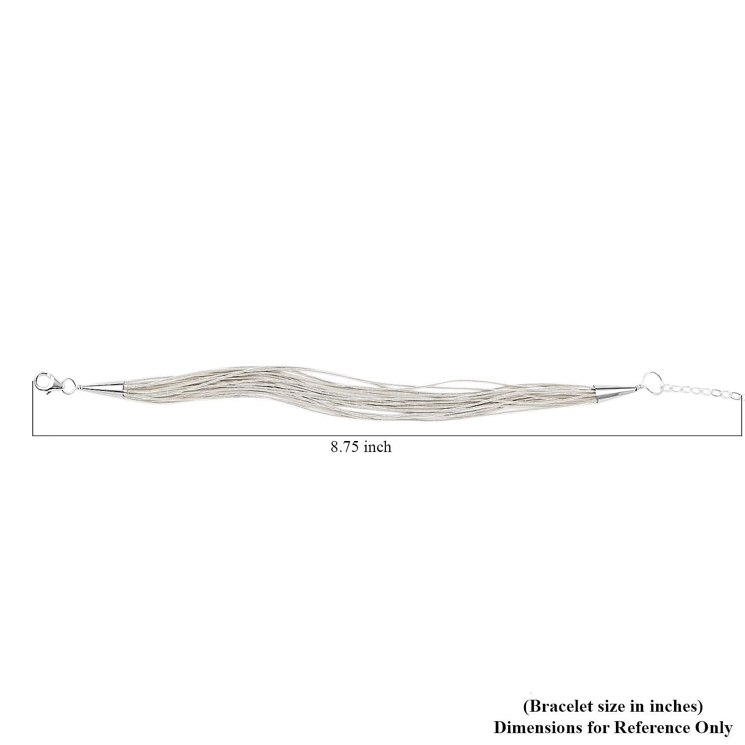 Cheryl Exclusive Pick Santa Fe Style Sterling Silver Multi Strand Layered Liquid Silver Bracelet (7.50 In) 7.70 Grams