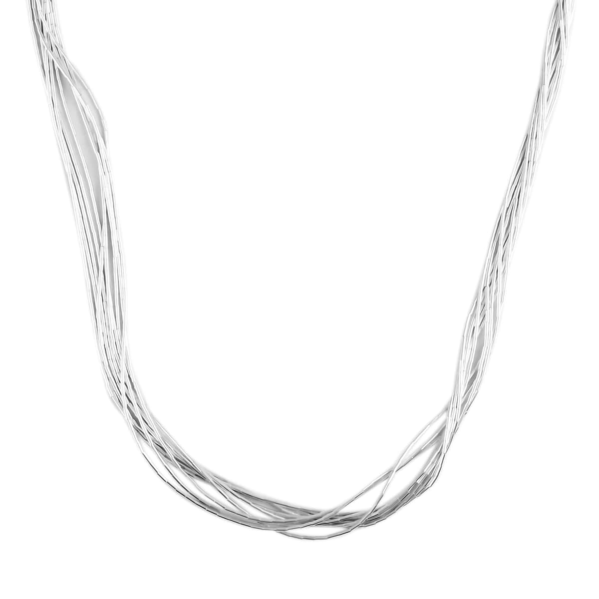 Cheryl Exclusive Pick Santa Fe Style Sterling Silver Multi Strand Layered Liquid Silver Necklace 18 Inches 9.90 Grams image number 0
