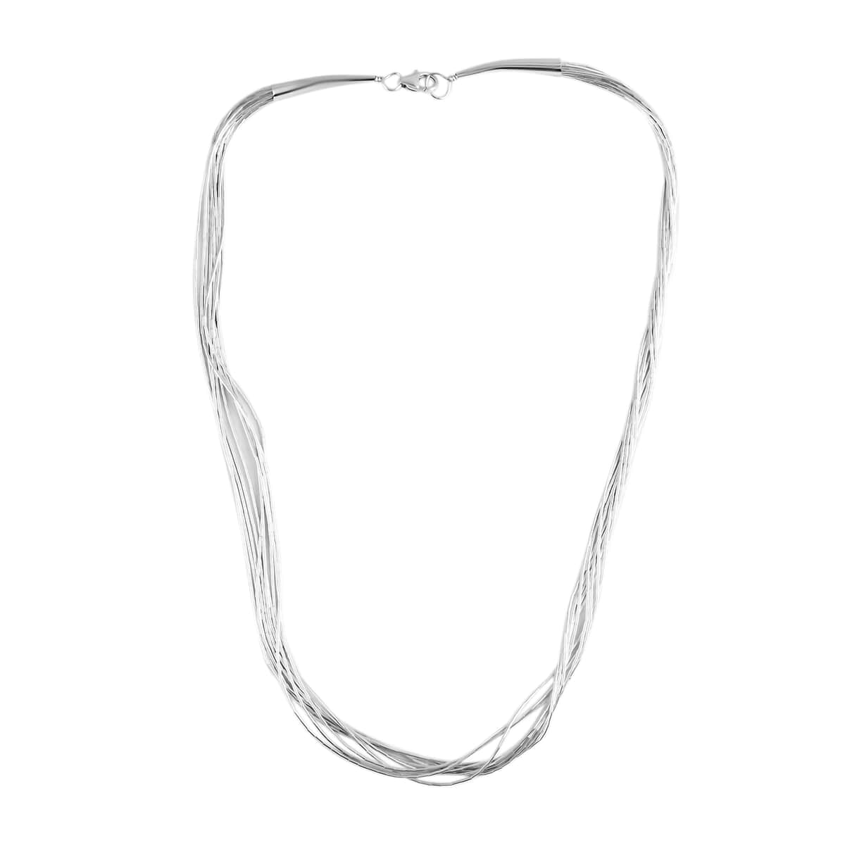 Cheryl Exclusive Pick Santa Fe Style Sterling Silver Multi Strand Layered Liquid Silver Necklace 18 Inches 9.90 Grams image number 2