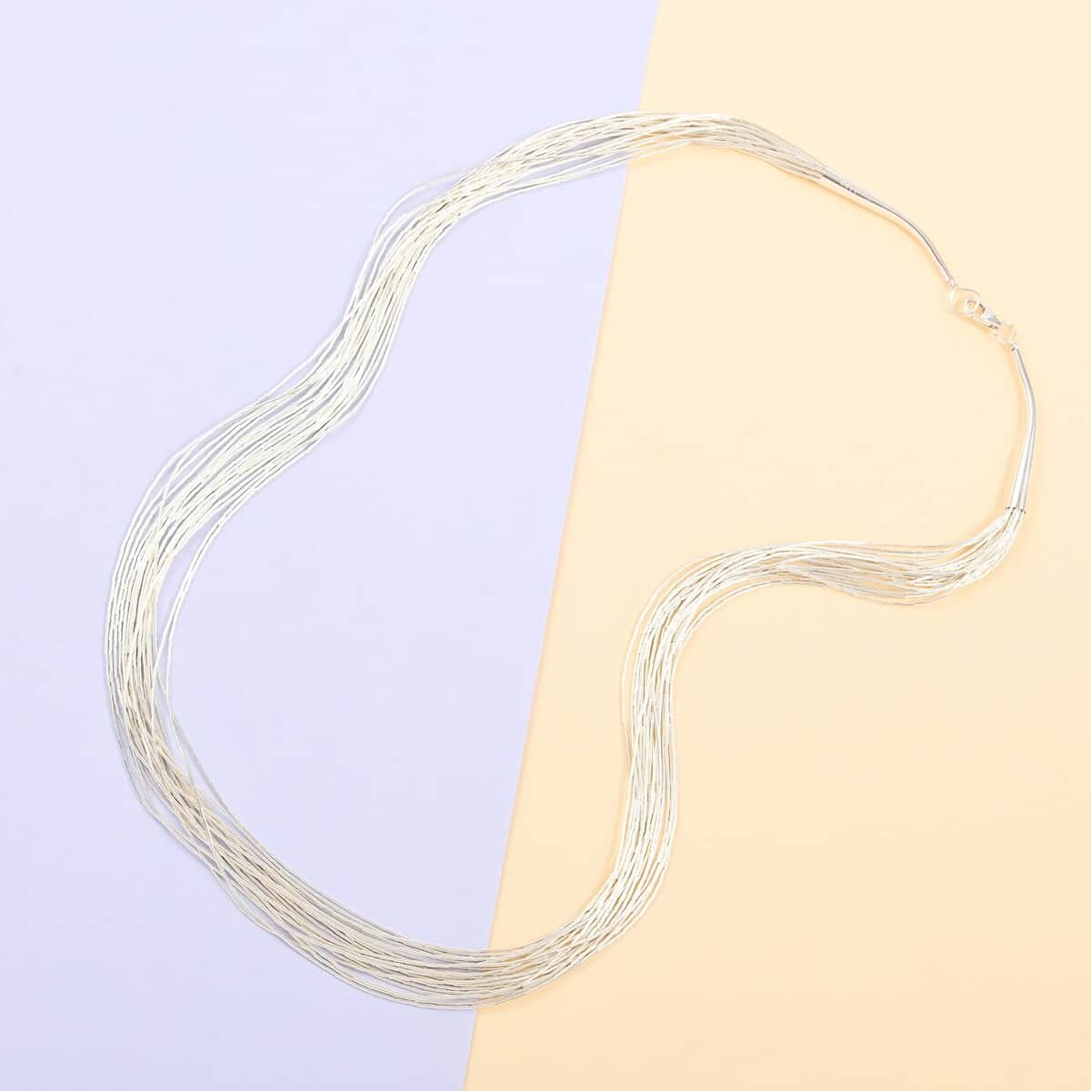 Santa Fe Style Sterling Silver Multi Strand Layered Liquid Silver Necklace 20 Inches 19.8 Grams image number 1