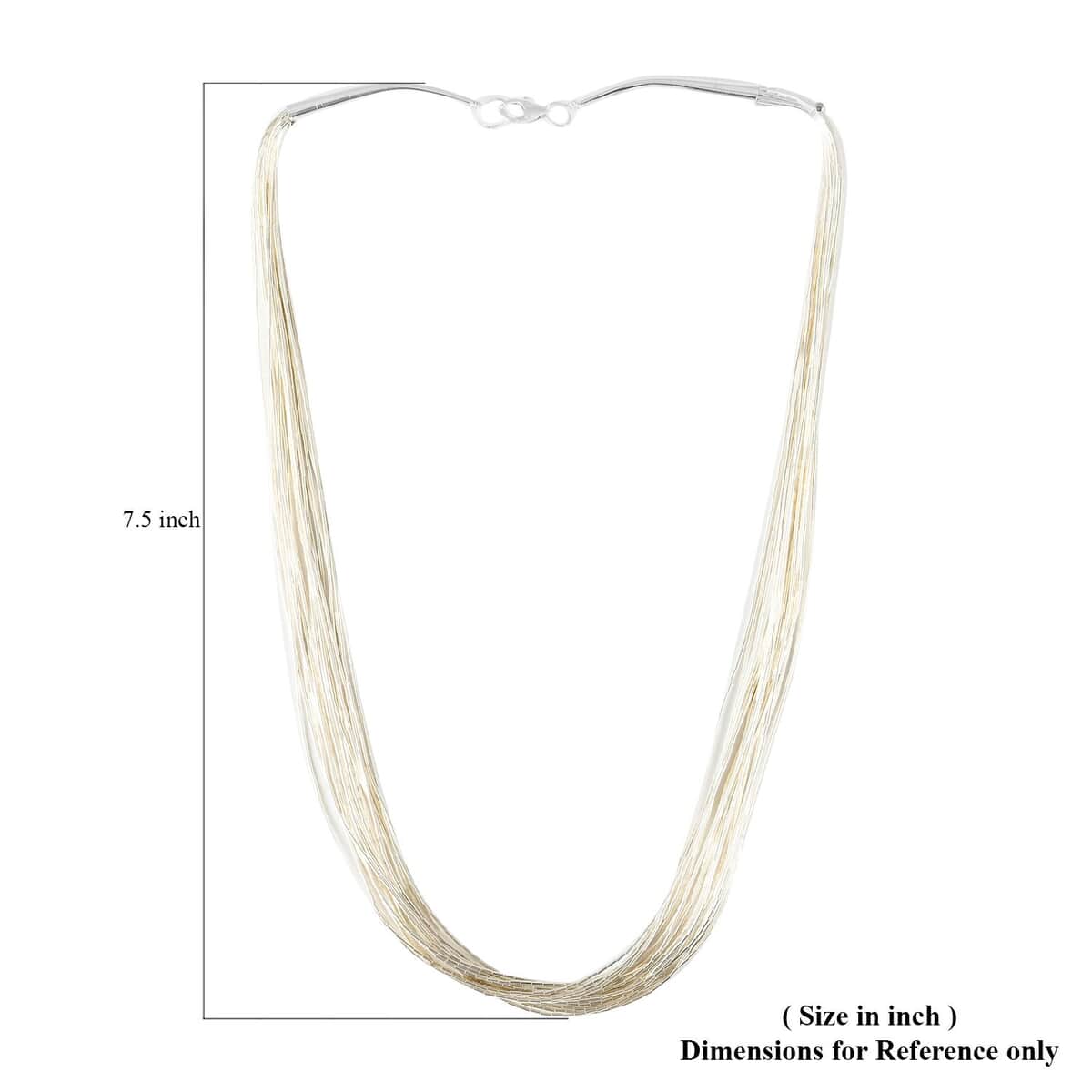 Santa Fe Style Sterling Silver Multi Strand Layered Liquid Silver Necklace 20 Inches 19.8 Grams image number 3