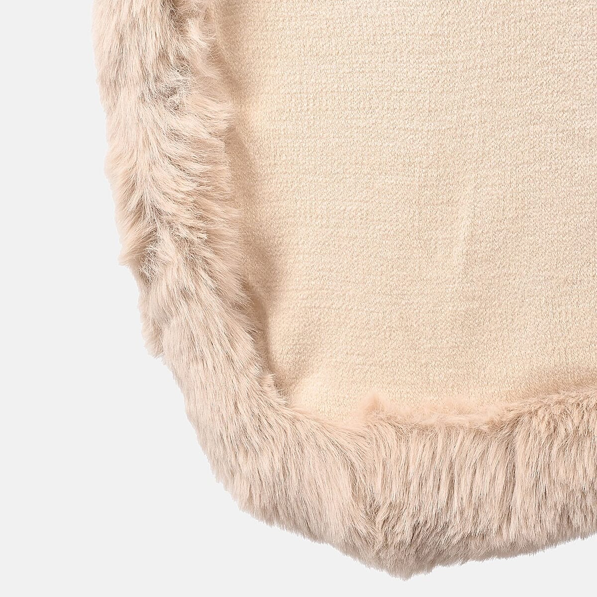 Tamsy Cream Ruana with Faux Fur Trim - One Size Fits Most image number 4