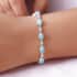 Mexican Turquoise and Natural White Zircon Bracelet in Platinum Over Sterling Silver (7.25 In) 10.35 Grams 9.15 ctw image number 2