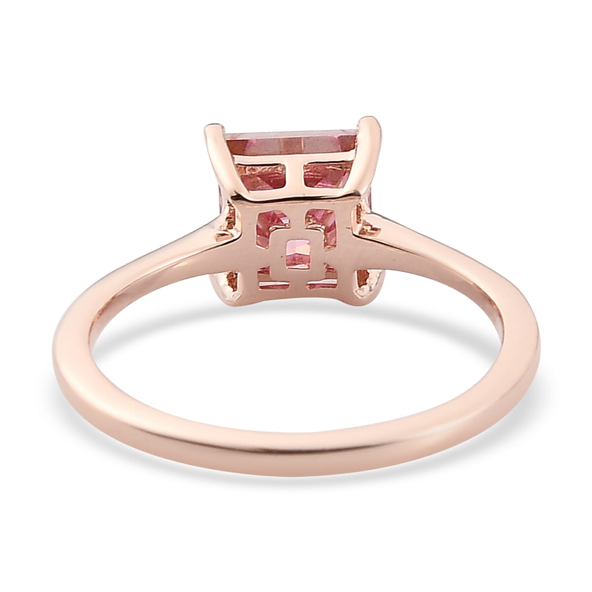 Pink Moissanite Solitaire Ring in Vermeil Rose Gold Over Sterling Silver (Size 10.0) 1.35 ctw