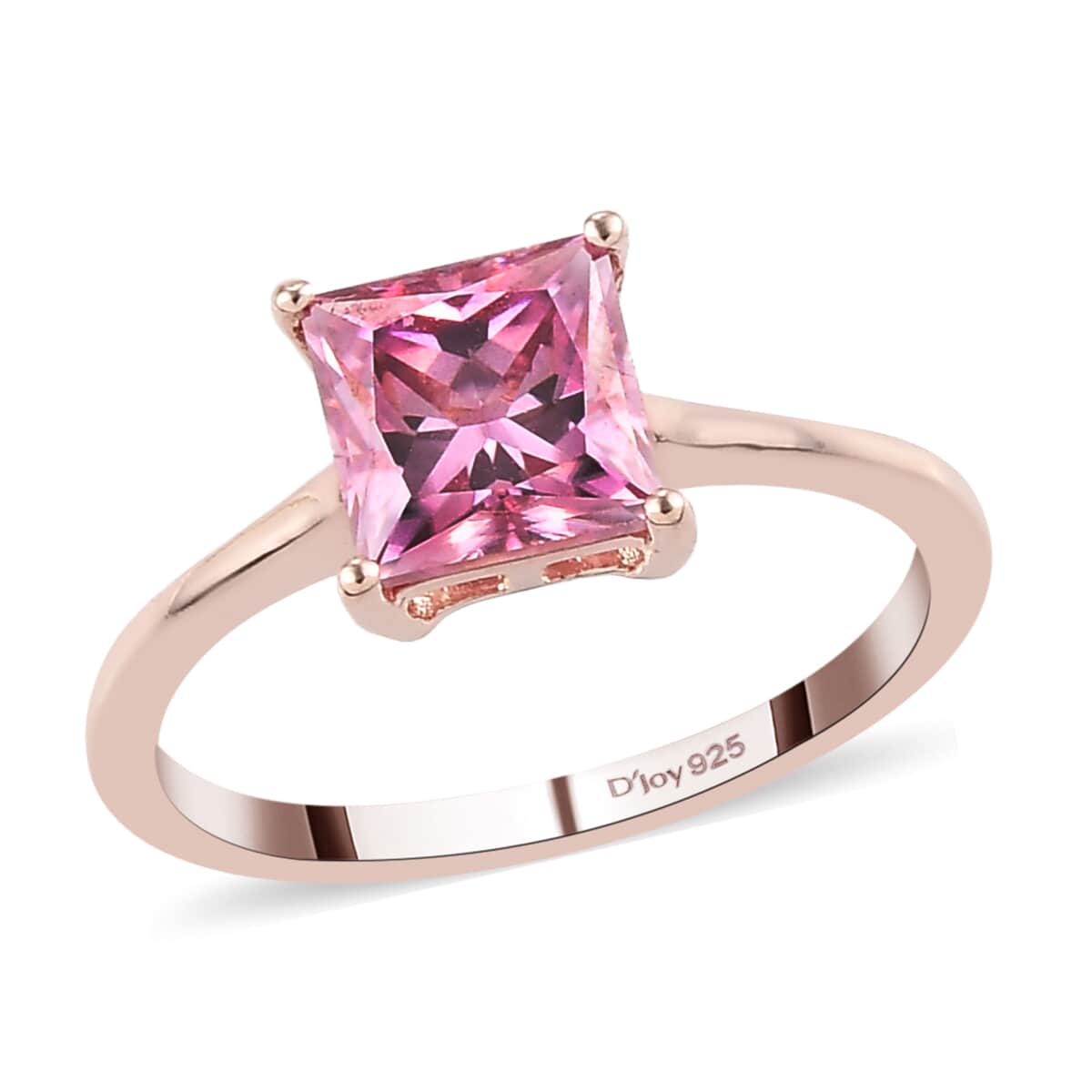 Pink Moissanite Solitaire Ring in Vermeil Rose Gold Over Sterling Silver (Size 7.0) 1.35 ctw image number 0