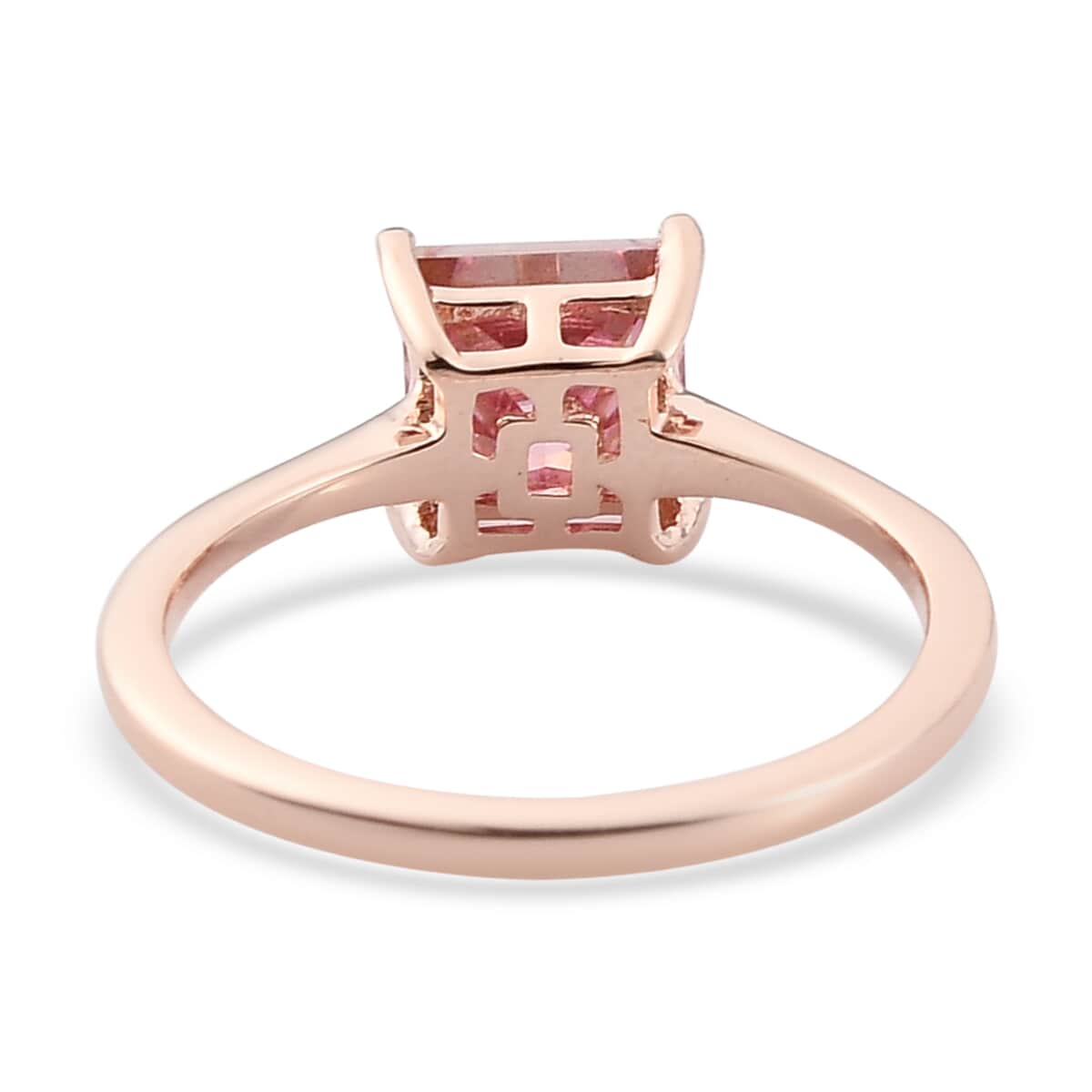 Pink Moissanite Solitaire Ring in Vermeil Rose Gold Over Sterling Silver (Size 7.0) 1.35 ctw image number 4