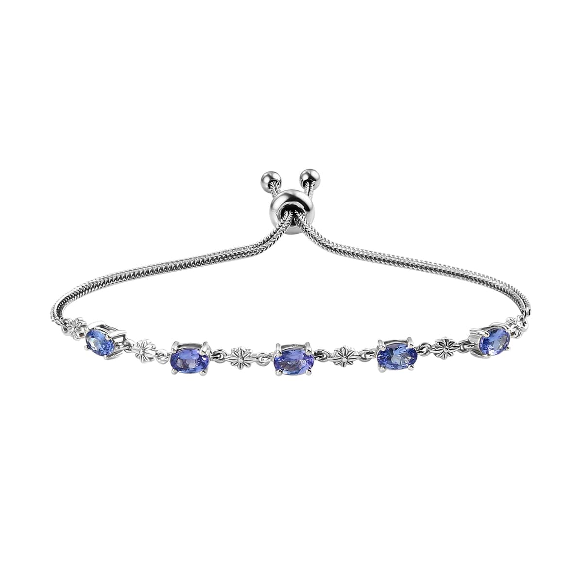 Tanzanite Bolo Bracelet in Platinum Over Sterling Silver and Stainless Steel 2.15 ctw image number 0