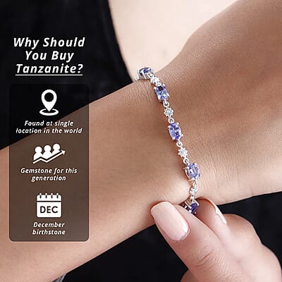 Tanzanite Bolo Bracelet in Platinum Over Sterling Silver and Stainless Steel 2.15 ctw