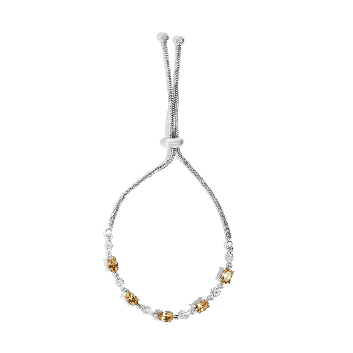 Brazilian Citrine Bolo Bracelet in Platinum Over Sterling Silver and Stainless Steel 2.40 ctw image number 0