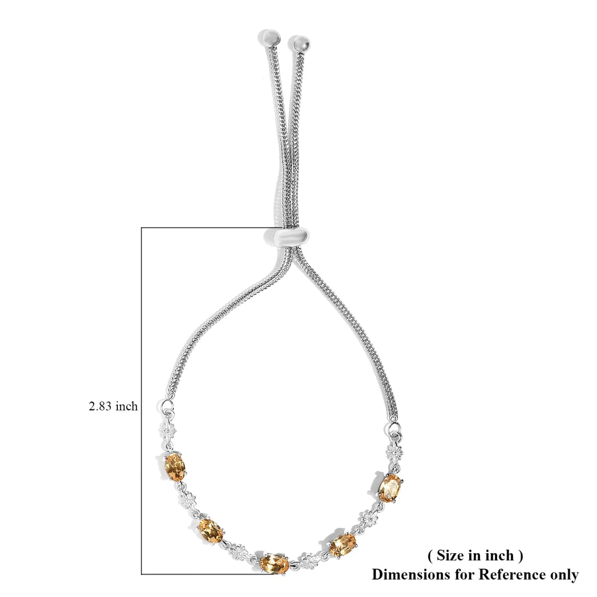 Brazilian Citrine Bolo Bracelet in Platinum Over Sterling Silver and Stainless Steel 2.40 ctw image number 6