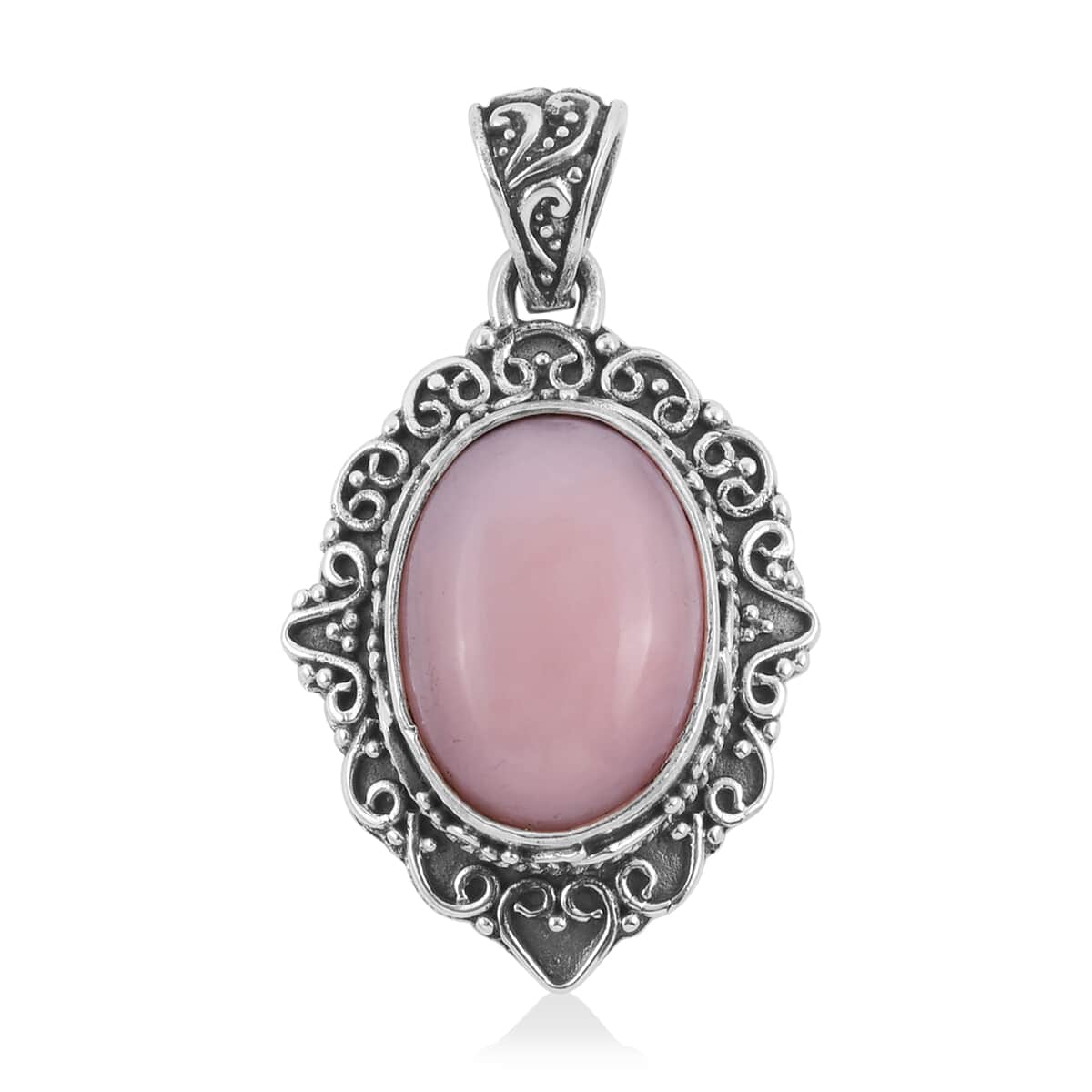 Bali Legacy Peruvian Pink Opal Pendant in Sterling Silver 8.50 ctw image number 0