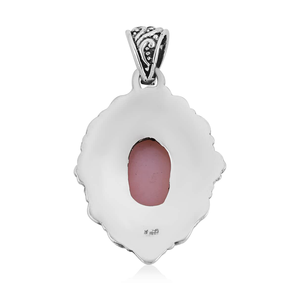 Bali Legacy Peruvian Pink Opal Pendant in Sterling Silver 8.50 ctw image number 3