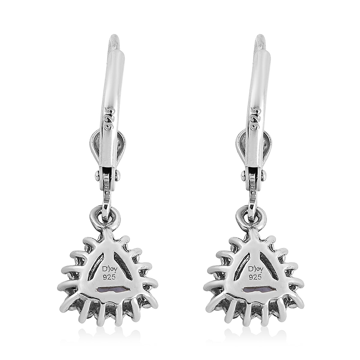 Tanzanite and Natural White Zircon Lever Back Earrings in Platinum Over Sterling Silver 1.15 ctw image number 4