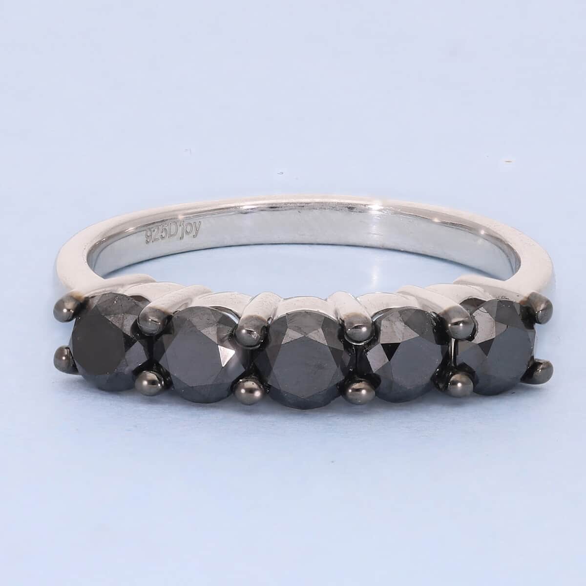 Black Diamond Ring in Platinum Over Sterling Silver (Size 5.0) 2.00 ctw image number 1