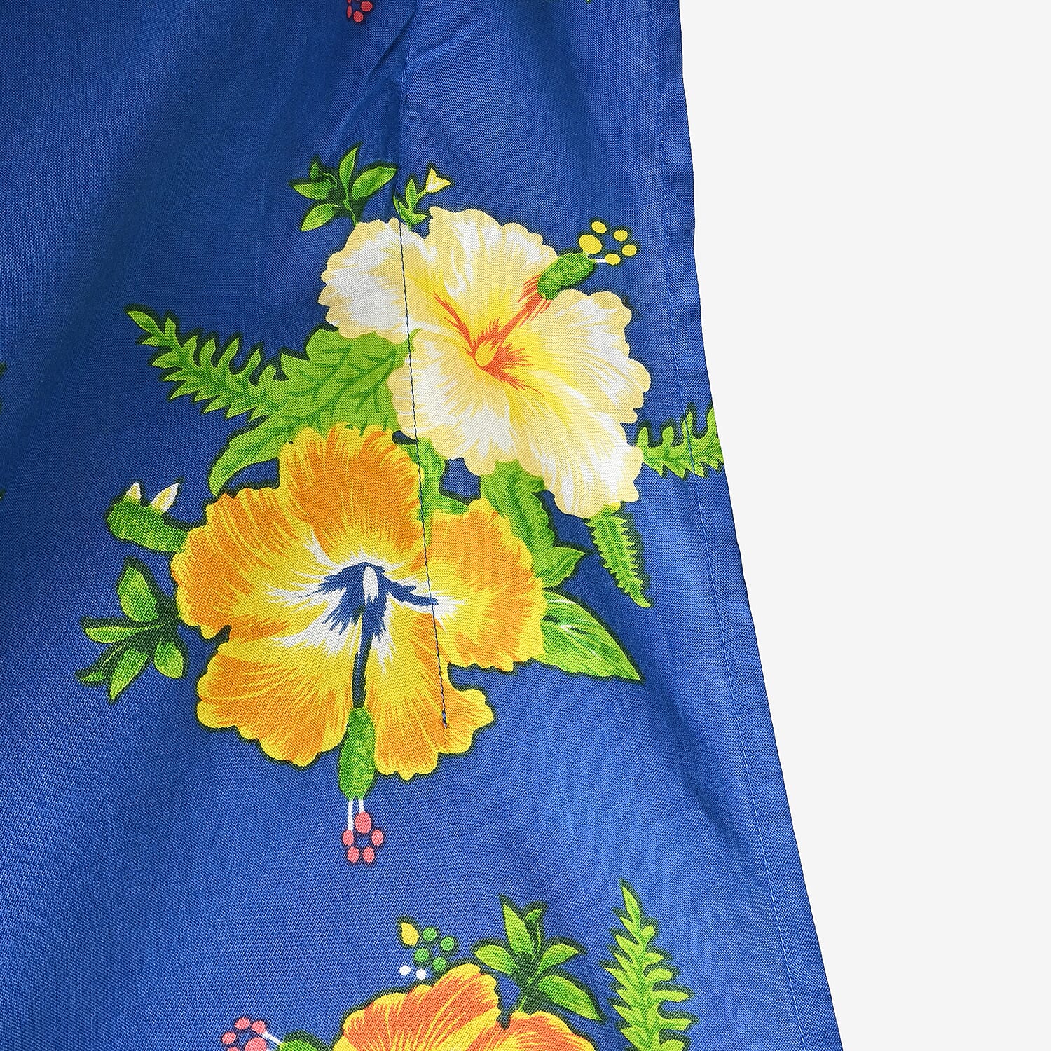 Tamsy Blue Floral Pattern Kaftan - One Size Fits Most
