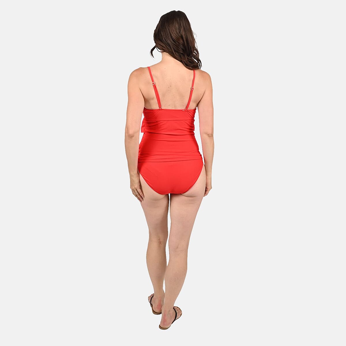 Nicole Miller Red Triple Tier Tankini - L image number 1