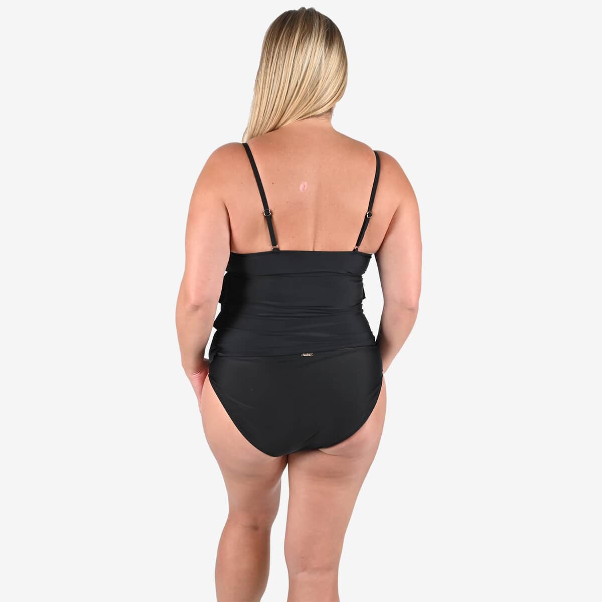 Nicole Miller Black Triple Tier Tankini - S image number 1