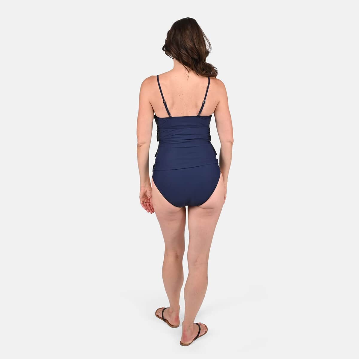 Nicole Miller Navy Triple Tier Tankini - S image number 1