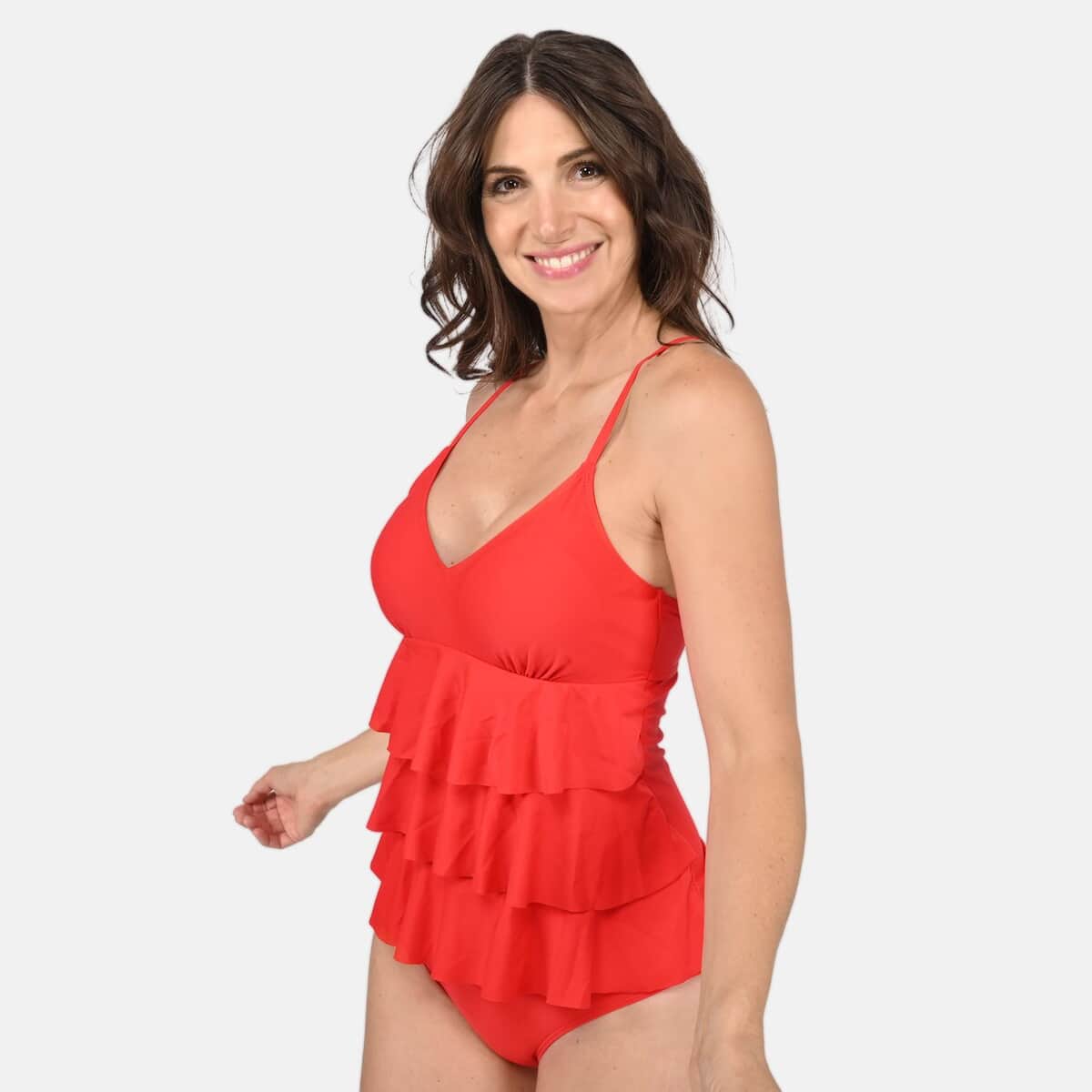 Nicole Miller Red Triple Tier Tankini - 3X image number 3