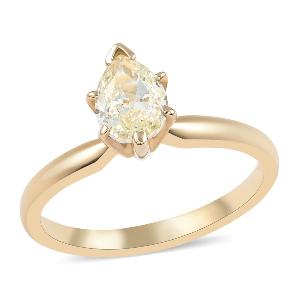 14K Yellow Gold G-H I2-I3 Diamond Solitaire Ring (Size 7.0) 0.75 ctw image number 0